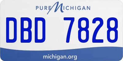 MI license plate DBD7828