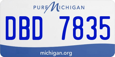 MI license plate DBD7835
