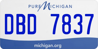 MI license plate DBD7837