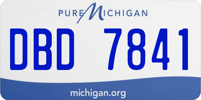 MI license plate DBD7841