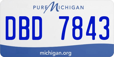 MI license plate DBD7843