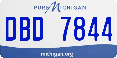 MI license plate DBD7844
