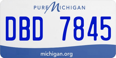 MI license plate DBD7845