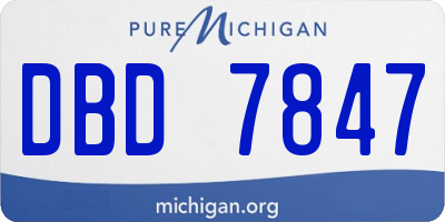 MI license plate DBD7847