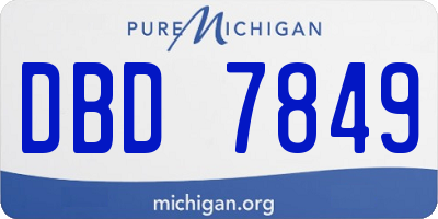 MI license plate DBD7849