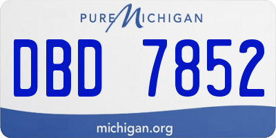 MI license plate DBD7852