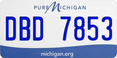 MI license plate DBD7853