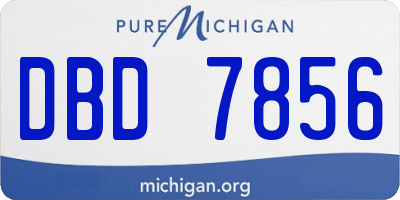 MI license plate DBD7856