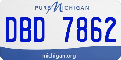 MI license plate DBD7862