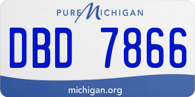 MI license plate DBD7866