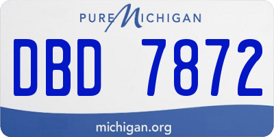 MI license plate DBD7872