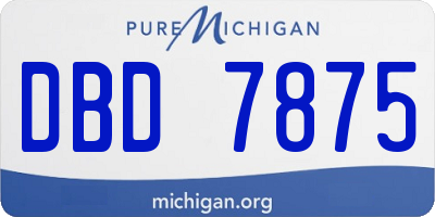 MI license plate DBD7875