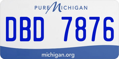 MI license plate DBD7876