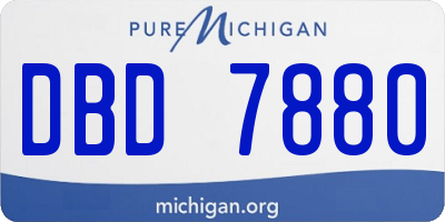MI license plate DBD7880