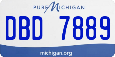 MI license plate DBD7889