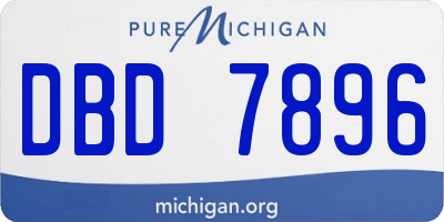 MI license plate DBD7896