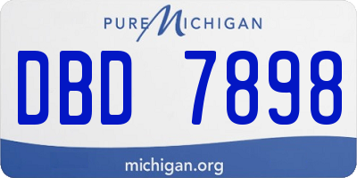 MI license plate DBD7898