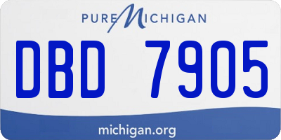 MI license plate DBD7905