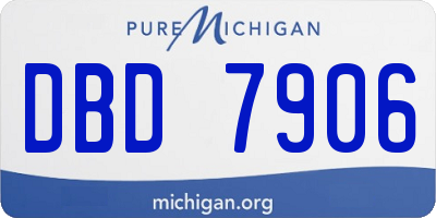 MI license plate DBD7906