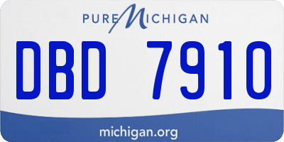 MI license plate DBD7910