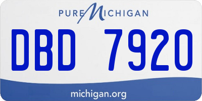 MI license plate DBD7920