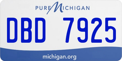 MI license plate DBD7925