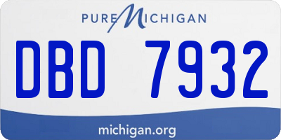 MI license plate DBD7932