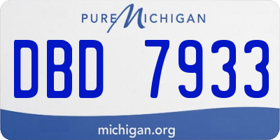 MI license plate DBD7933