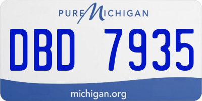 MI license plate DBD7935