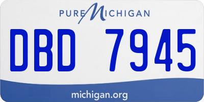 MI license plate DBD7945