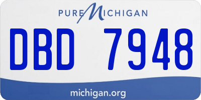 MI license plate DBD7948
