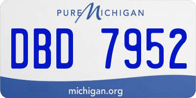 MI license plate DBD7952