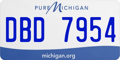 MI license plate DBD7954