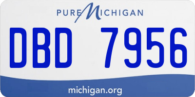 MI license plate DBD7956