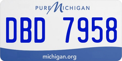 MI license plate DBD7958