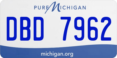 MI license plate DBD7962
