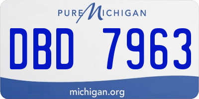 MI license plate DBD7963