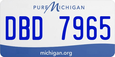 MI license plate DBD7965