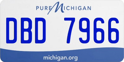 MI license plate DBD7966