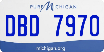 MI license plate DBD7970