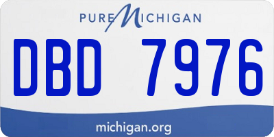 MI license plate DBD7976