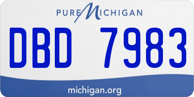 MI license plate DBD7983