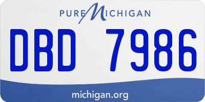MI license plate DBD7986