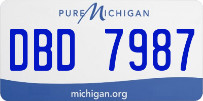 MI license plate DBD7987