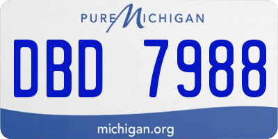 MI license plate DBD7988