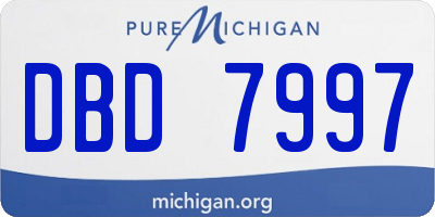 MI license plate DBD7997