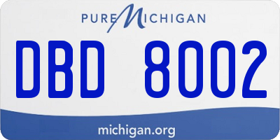 MI license plate DBD8002
