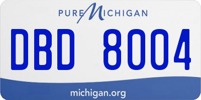 MI license plate DBD8004