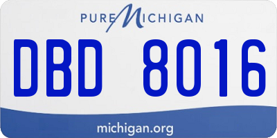 MI license plate DBD8016