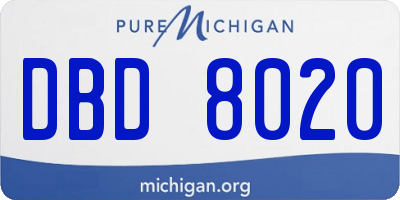 MI license plate DBD8020